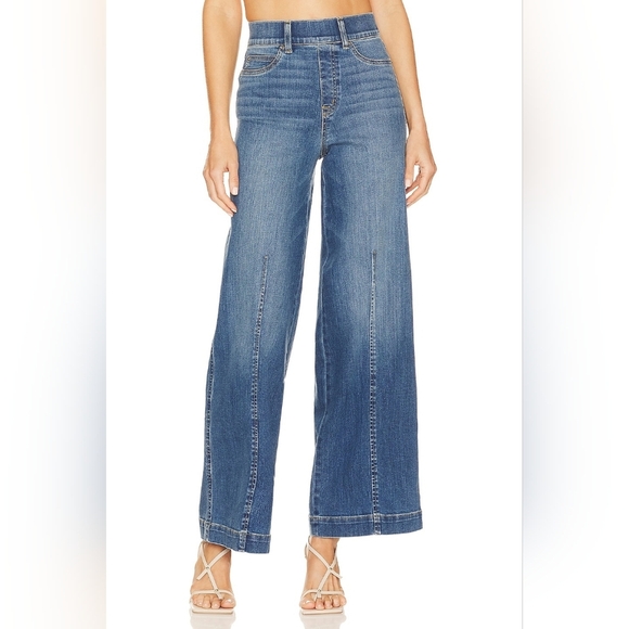 SPANX Denim - SPANX Seamed Front Wide Leg Jean in Vintage Indigo